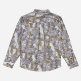 Distorted Heat L/S Button Up- Grey