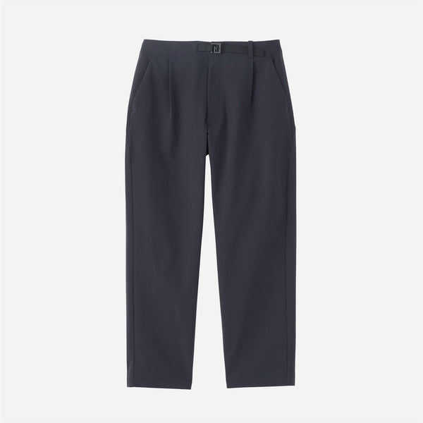 One Tuck Tapered Stretch Pants - Navy