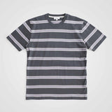 Johannes Organic Multicolour Stripe T-shirt - Battleship Grey