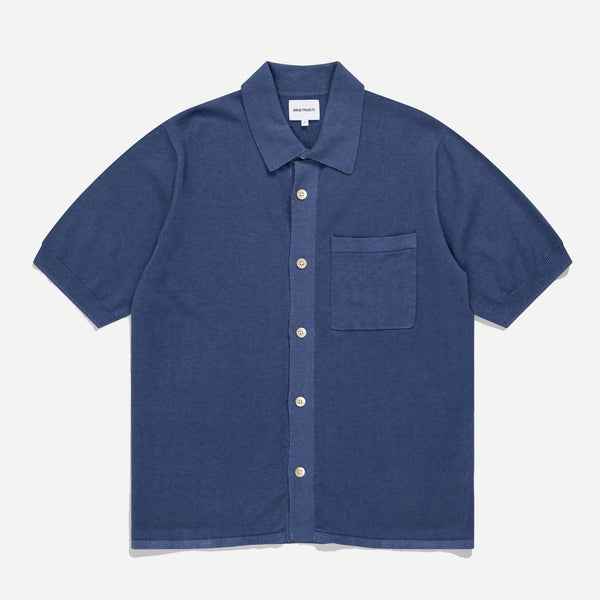 Rollo Cotton Linen SS Shirt - Calcite Blue