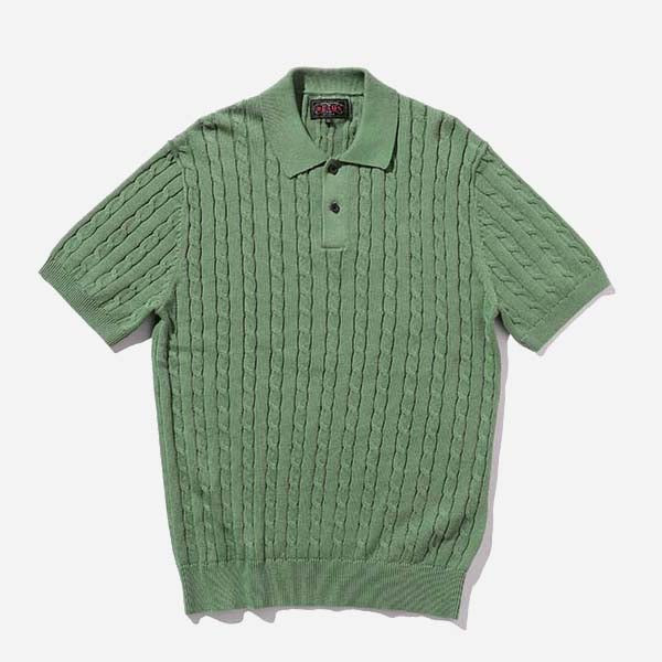 Knit Polo Cable - Green