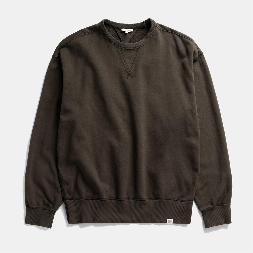 Gilja Brushed Diagonal Cotton Fleece Sweatshirt - Beech Green