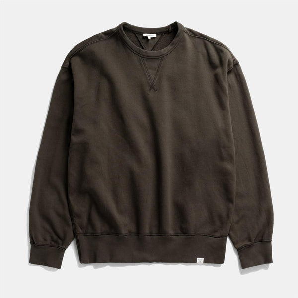 Gilja Brushed Diagonal Cotton Fleece Sweatshirt - Beech Green