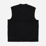 Zip Waistcoat Wool Fleece - Black