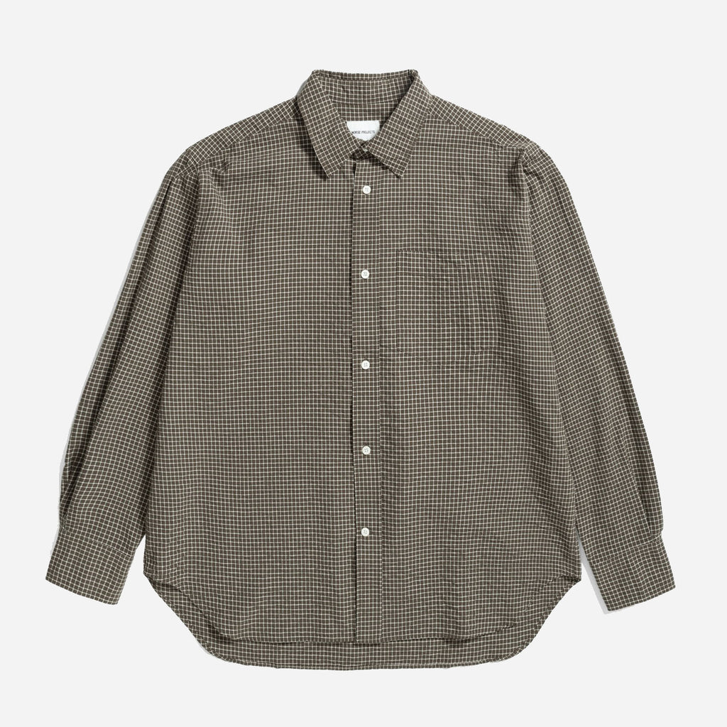 Espevik Check Oversized Shirt - Taupe