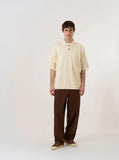 Woolcot Bio S/S Pullover Knit Shirt II - Ecru