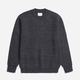 Henning Cotton Wool Rib Sweater - Dark Grey Melange