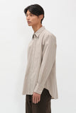 Espevik Oversize Micro Poplin Check Shirt - Oatmeal