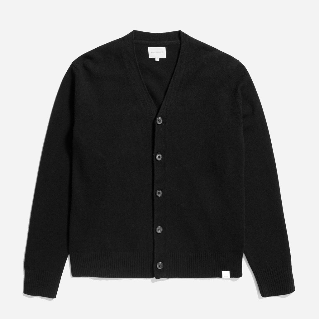 Norse Standard Merino Lambswool Cardigan - Black