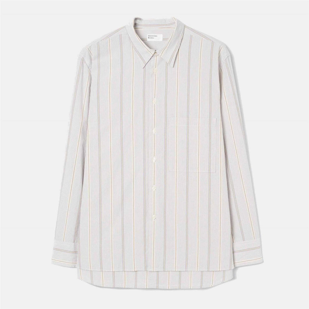 Square Pocket Shirt Monk Organic Stripe - Dove