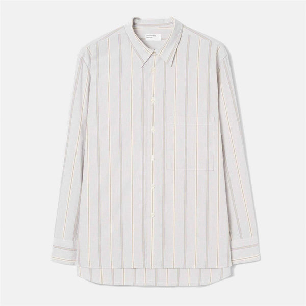 Square Pocket Shirt Monk Organic Stripe - Dove