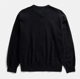Gilja Brushed Diagonal Cotton Fleece Sweatshirt - Black