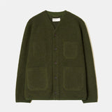 Cardigan - Olive Wool Fleece