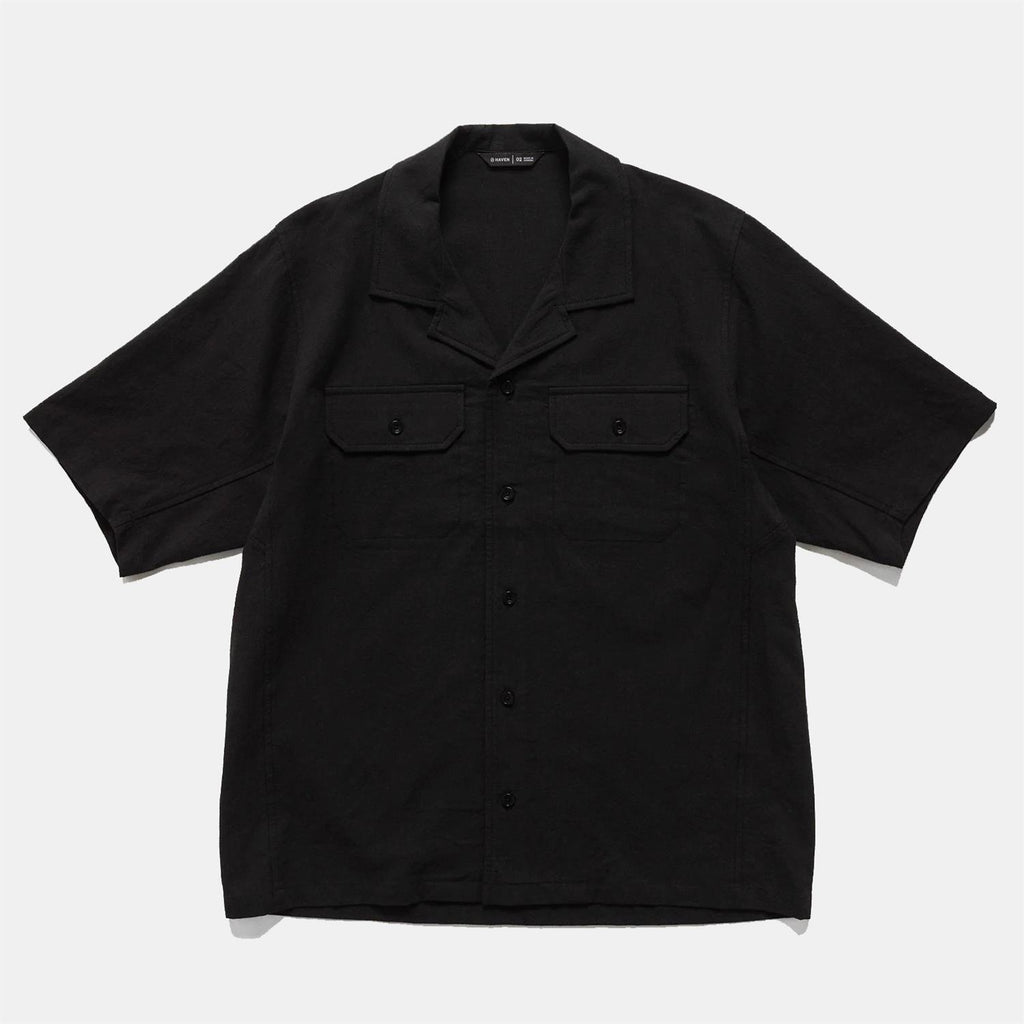 Jasper Shirt  Vintage Linen Poplin - Black