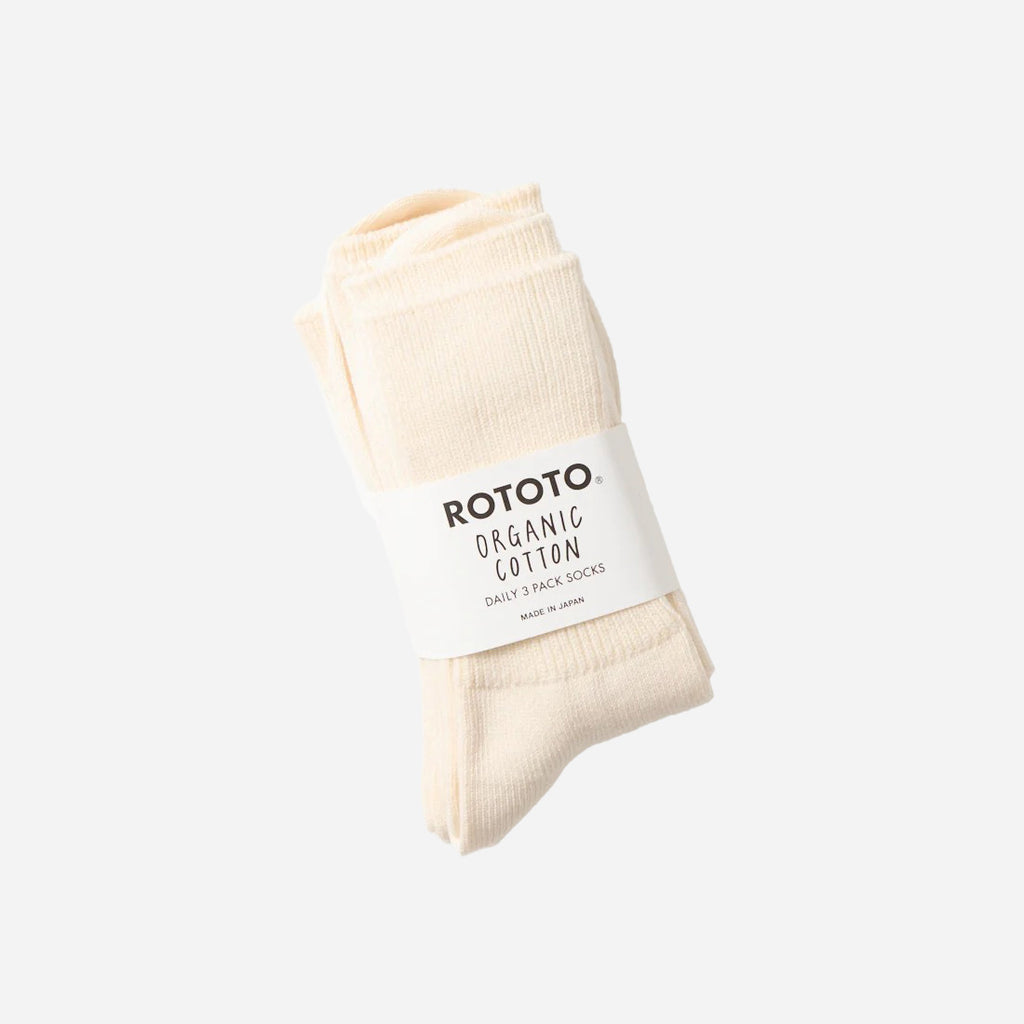 Organic Daily 3-Pack Ribbed Crew - Ivory