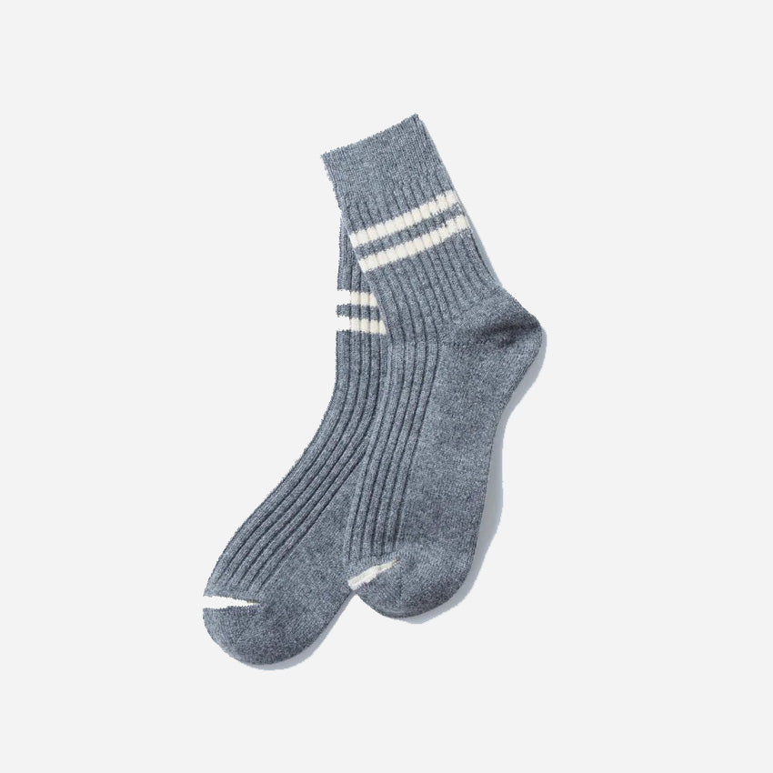 Merino Lambswool Stripe Socks - Gray