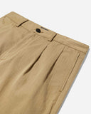 Double-Pleat Herringbone Pant - Khaki