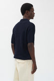 Anholt Cotton Crepe Polo - Dark Navy