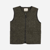 Bute Vest - Moss Herringbone Wool