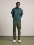 Dunn Polo - Green/Ecru Knitted Stripe