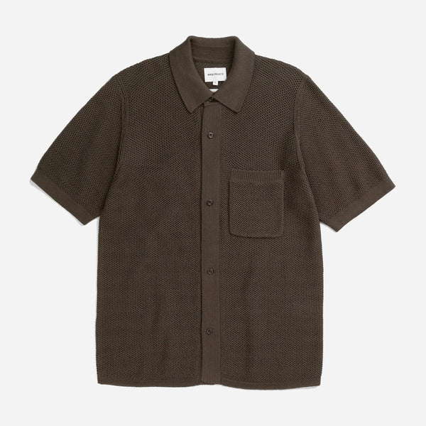 Fredensborg Mercerised Cotton Knitted Shirt - Turkisk Coffee