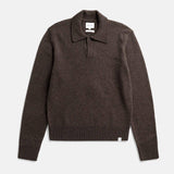 Anholt Merino Lambswool Polo - Heathland Brown