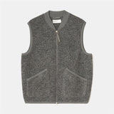 Zip Waistcoat -- Grey Marl Wool Fleece