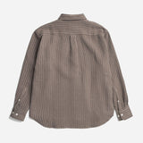 Ole Oversized Wool Stripe Shirt - Seal Brown