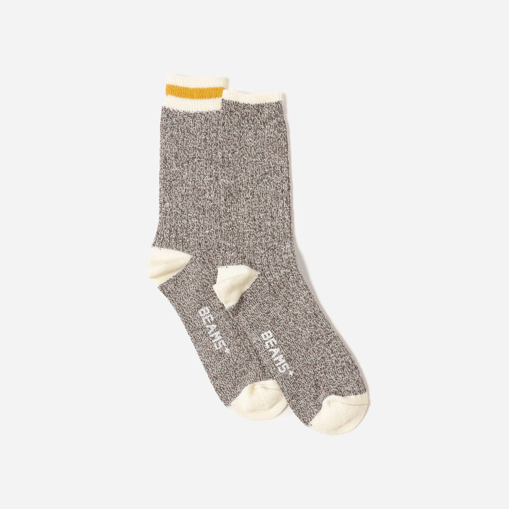 Rag Socks 2 Pack - New Khaki (Line: Yellow)