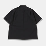 dry soft seersucker SS shirt - navy