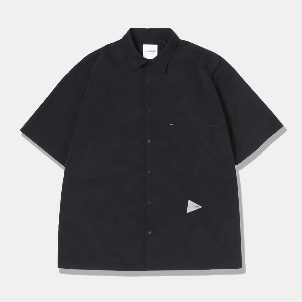 UV cut stretch SS shirt - black