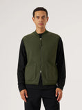 Zip Waistcoat Wool Fleece - Olive