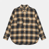 Work Shirt - Khaki Cotton Heavy Shadow Plaid Flannel