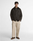 Oversized Bedale Waxed Jacket - Dark Brown