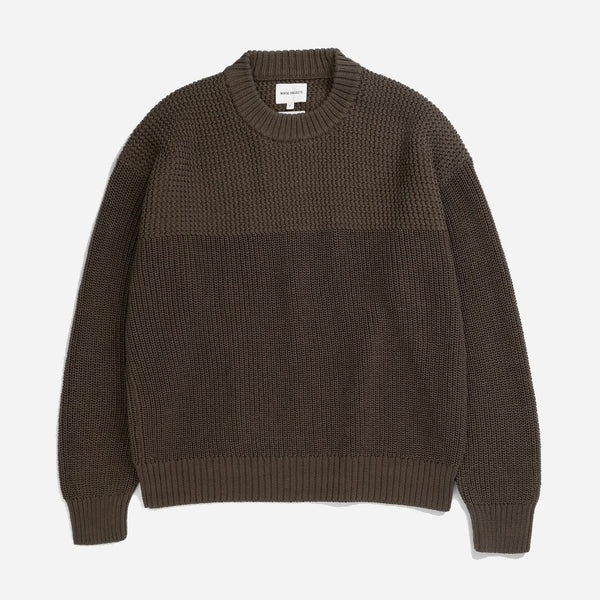 Nordhavn Racked Cotton Sweater- Turkisk Coffee