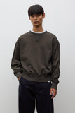 Gilja Brushed Diagonal Cotton Fleece Sweatshirt - Beech Green