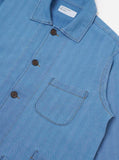 Recycled Herringbone Bakers Overshirt - Washed Indgo