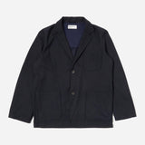 Two Button Jacket Upcycled Italian Tweed - Dark Navy