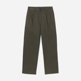 Twill Double-Pleat Pant - Olivewood