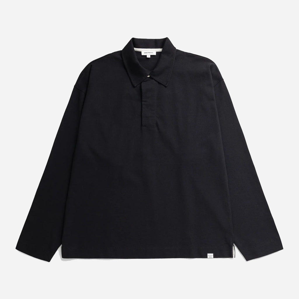 Isefjord Compact Cotton LS Polo - Black