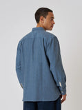 Square Pocket Shirt Brushed Marl Twill - Blue