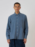 Square Pocket Shirt Brushed Marl Twill - Blue