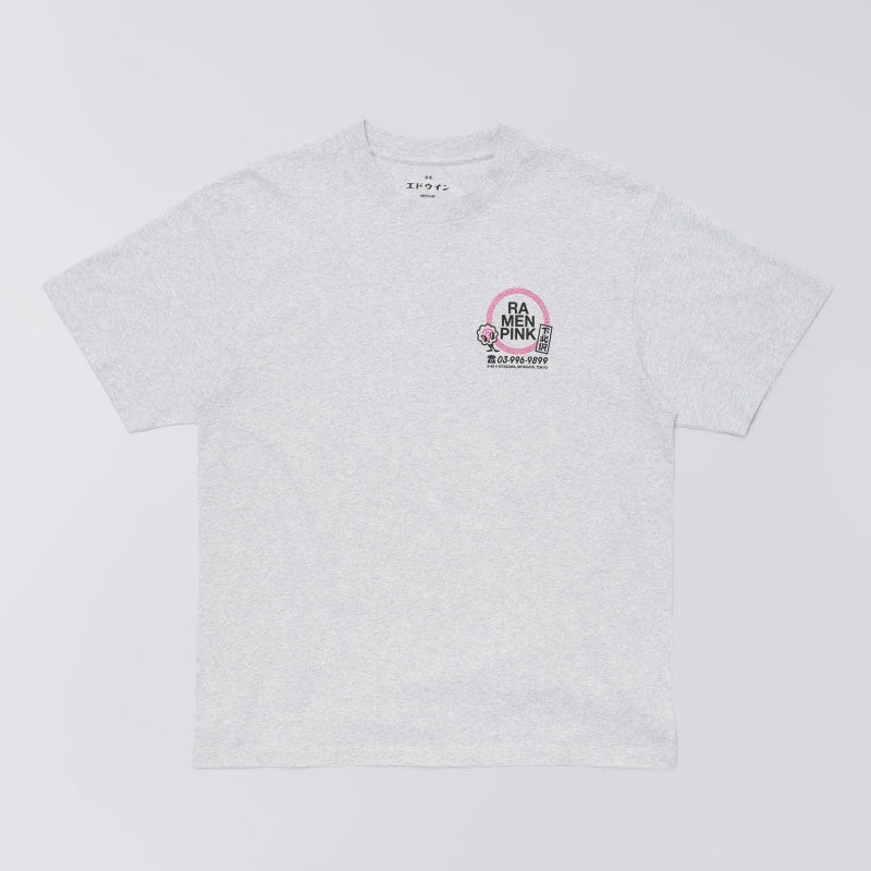 Ramen Pink T- Shirt - Grey Marl