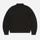 Argyle Zip Knit Cardigan - Black