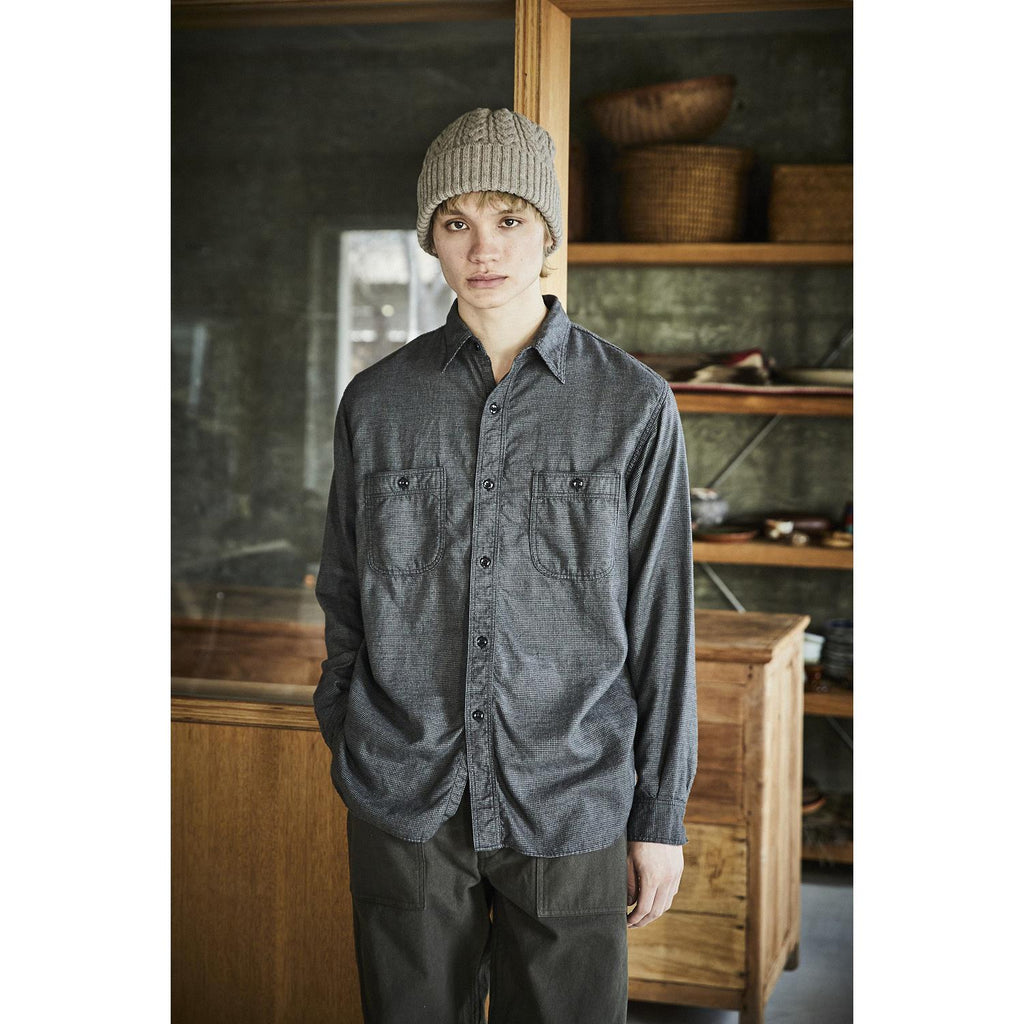 Relaxed Fit Melange Flannel Shirt - Gray Check