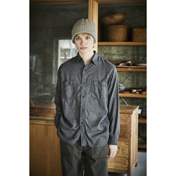 Relaxed Fit Melange Flannel Shirt - Gray Check