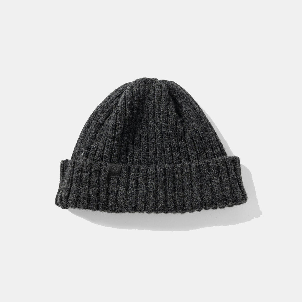 Ribbed Beanie - Merino Wool Cashmere - Black