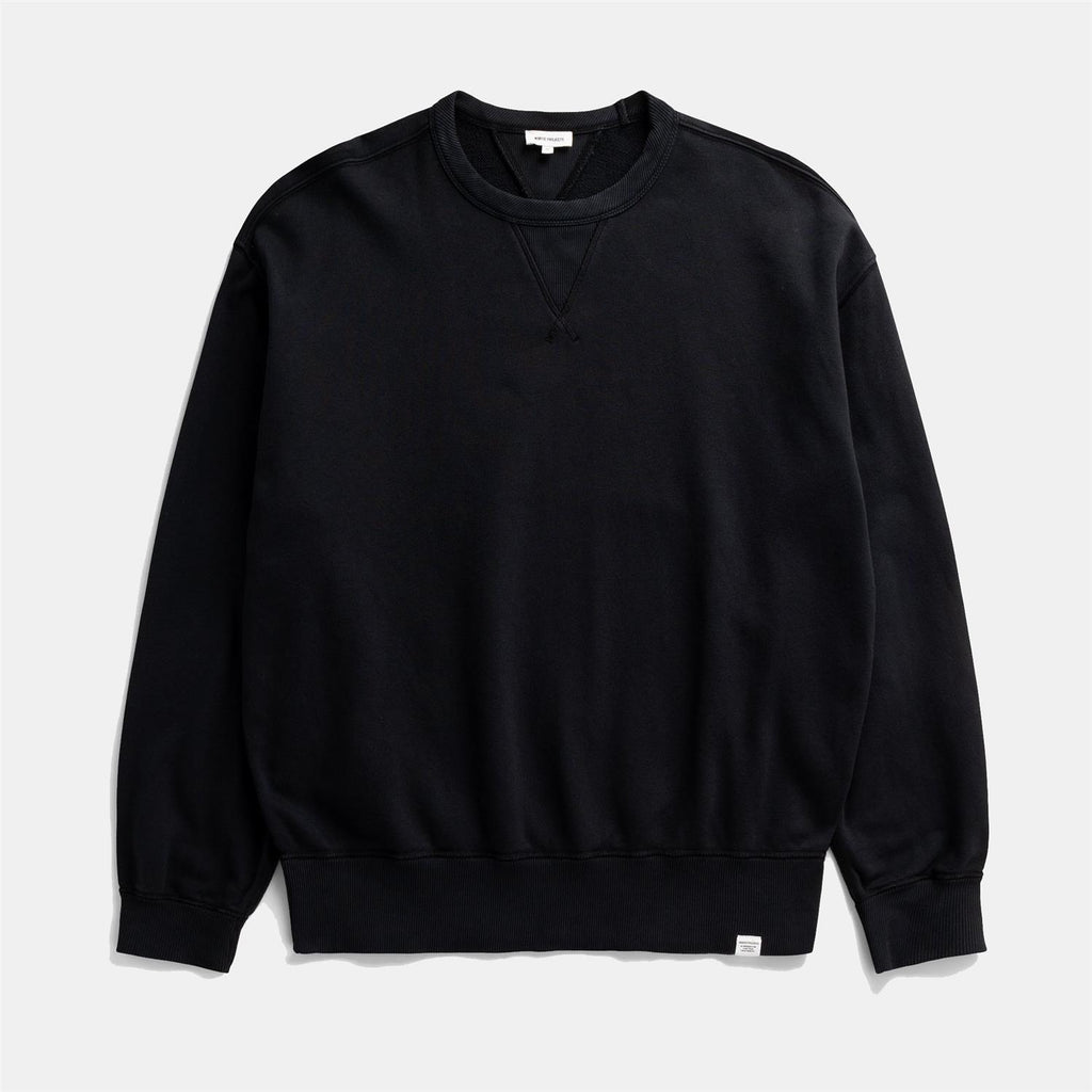Gilja Brushed Diagonal Cotton Fleece Sweatshirt - Black