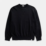 Gilja Brushed Diagonal Cotton Fleece Sweatshirt - Black