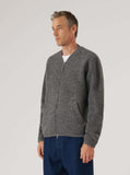 Zip Bomber Wool Fleece - Grey Marl
